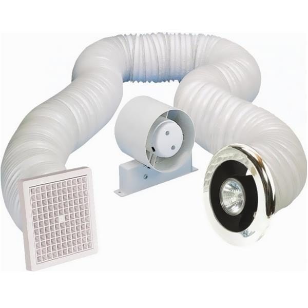 AirVent Inline Shower Fan With Timer & Light 100mm 4inch 434448A SNH