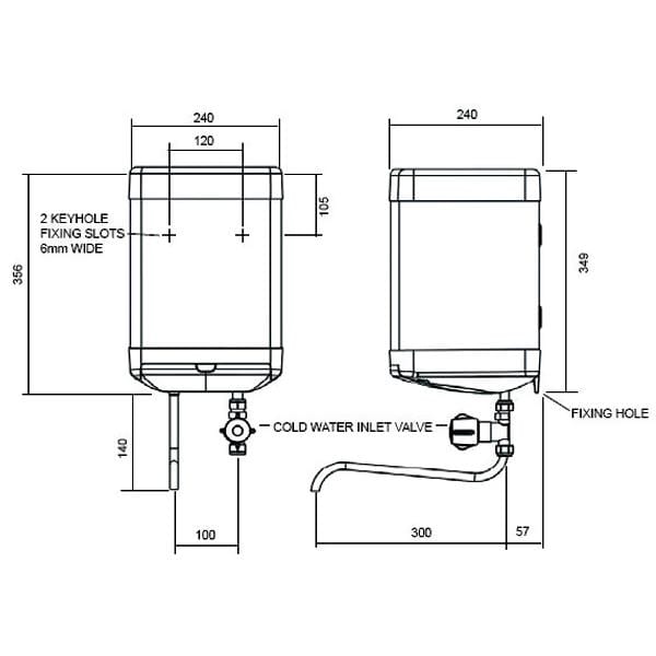 Elson EOS7 3KW 93010001 Oversink Vented Water Heater SNH