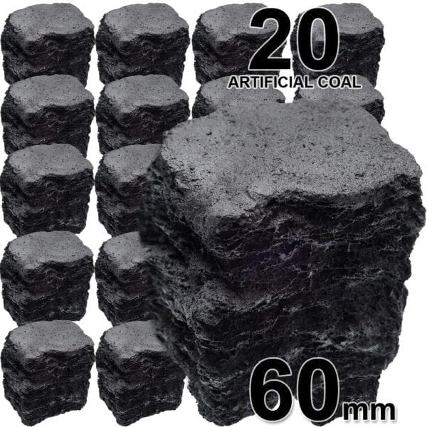 60mm Artificial Coals Large For Gas Fires x20 Coals
