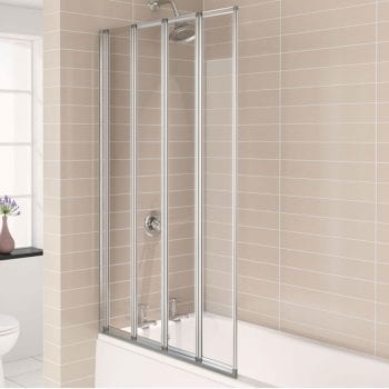 4 Fold Bath Screen 4mm Glass