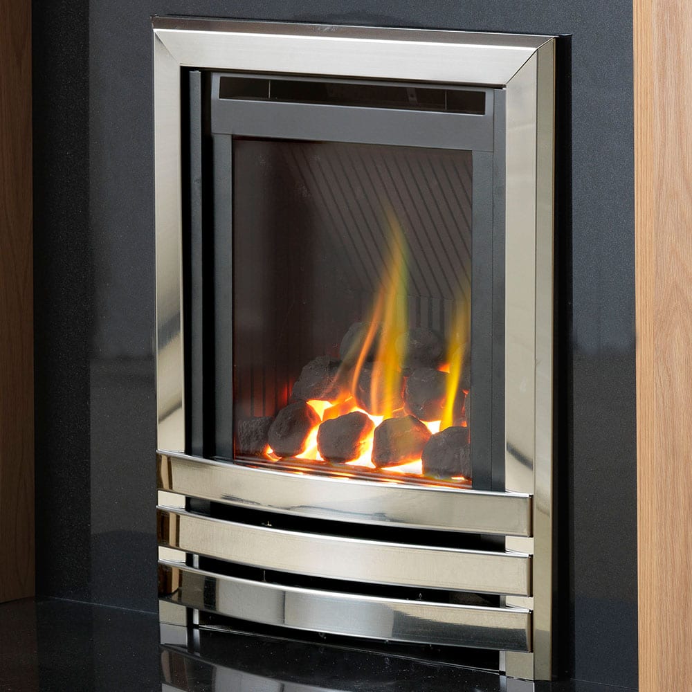 Flavel Linear He Gas Fire Polished Silver Snh Sale Now On