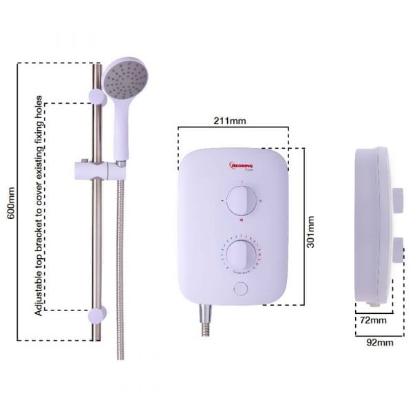 Redring Pure 7.5KW Electric Shower