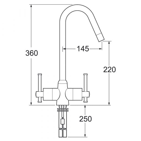 Deva TAUR130 Taurs Sink Mixer Swival Spout