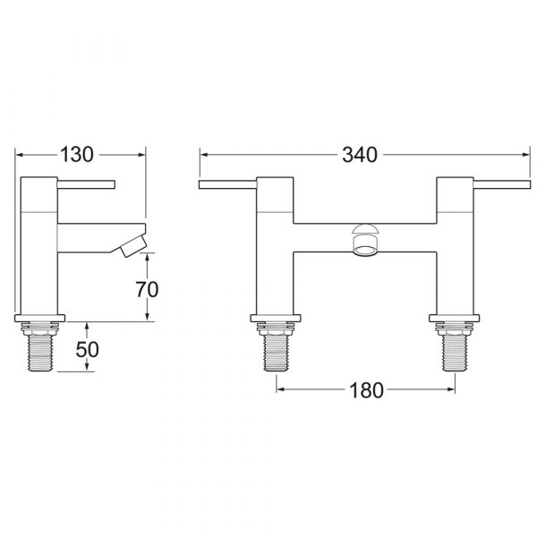 Deva INS108 Insignia Deck Mounted Bath Filler Tap