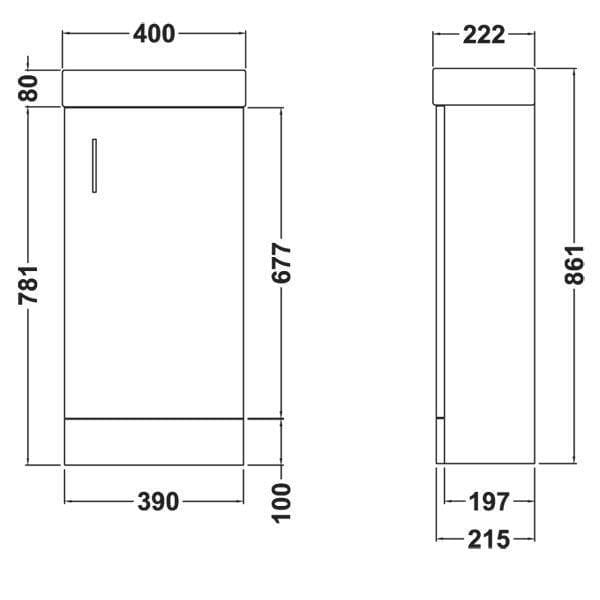 Nuie Vault 400mm Floor Standing Vanity Unit Gloss White - Image 3