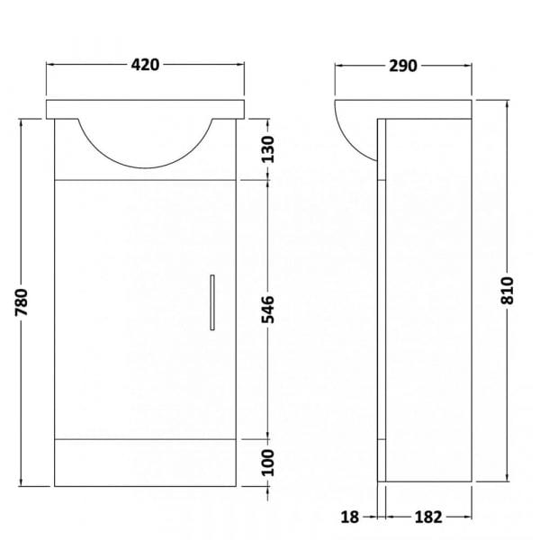 Nuie Mayford 420mm Vanity Unit White - Image 2