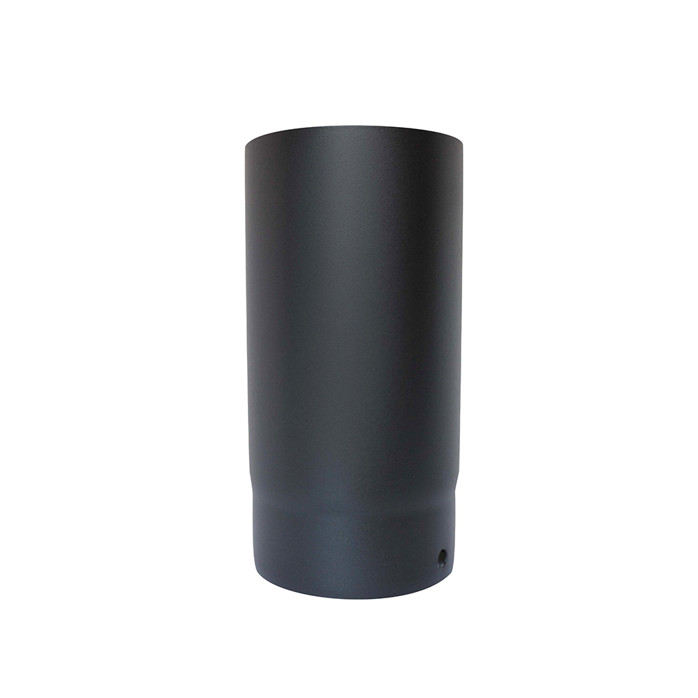 Vit Smooth Matt Black 125mm Vitreous Enamel Flue Pipe 250mm Long 12 Year Warranty
