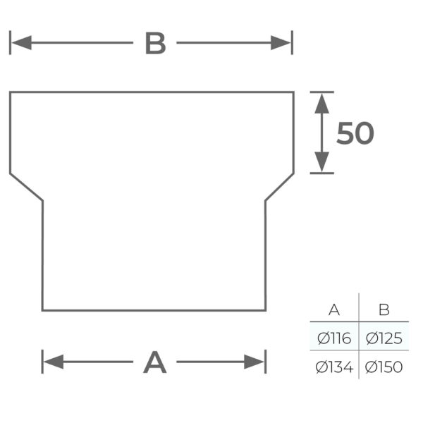 125mm Vitreous Enamel Continental Stove Adaptor - Image 3