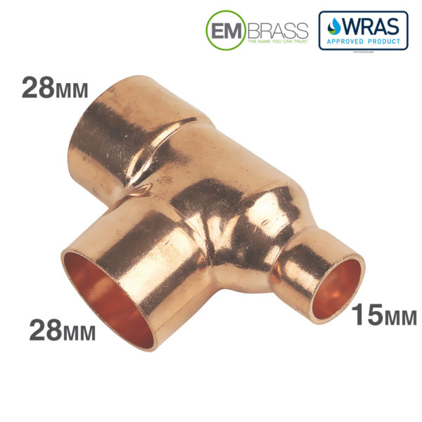 Reducing Tee 28x15x28mm End Feed - Image 3