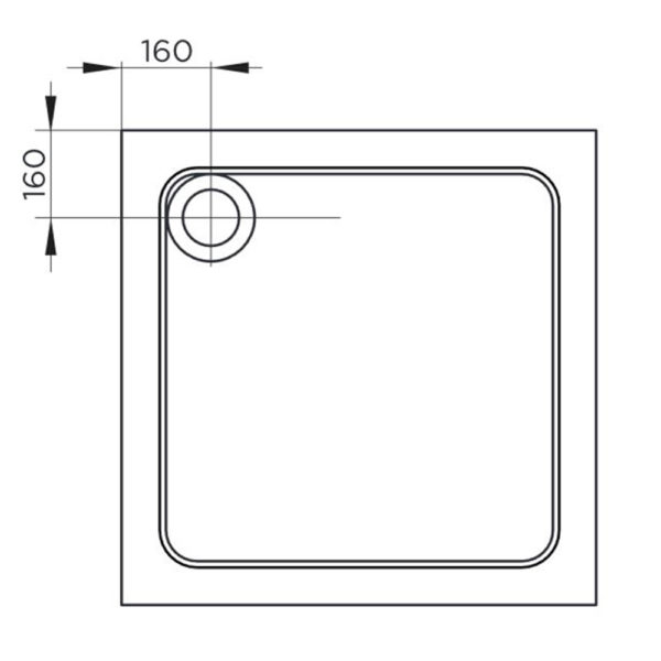 800 x 800 Low Profile Shower Tray