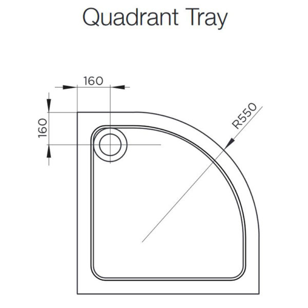 800 Quadrant Low Profile Shower Tray KT35