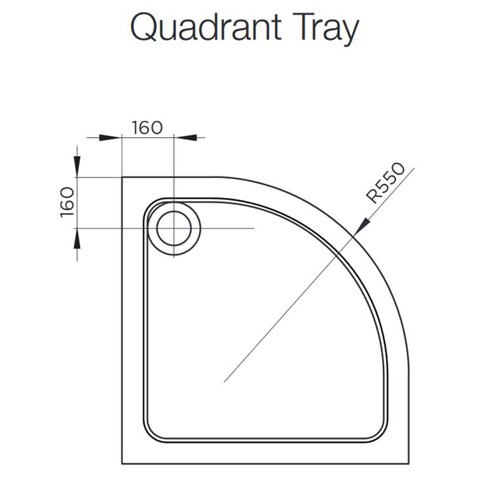 Aquadart 800 x 800 Quadrant Slimline Shower Tray SNH Tradecentre