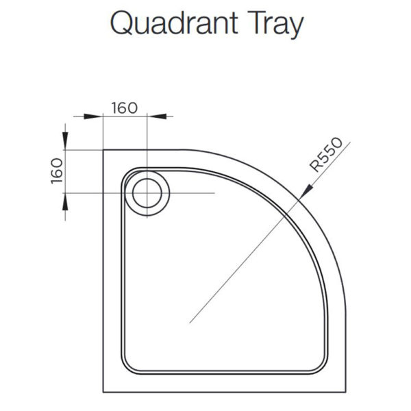 1000 Quadrant Low Profile Shower Tray KT35