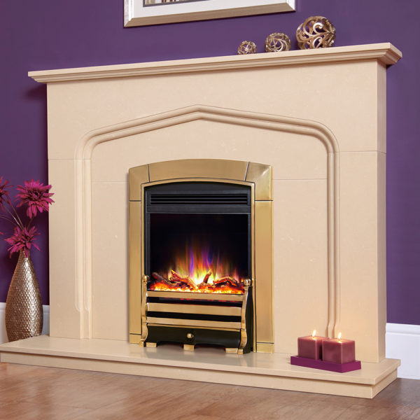 Celsi Electriflame XD Caress Daisy Brass 16" Inset Electric Fire