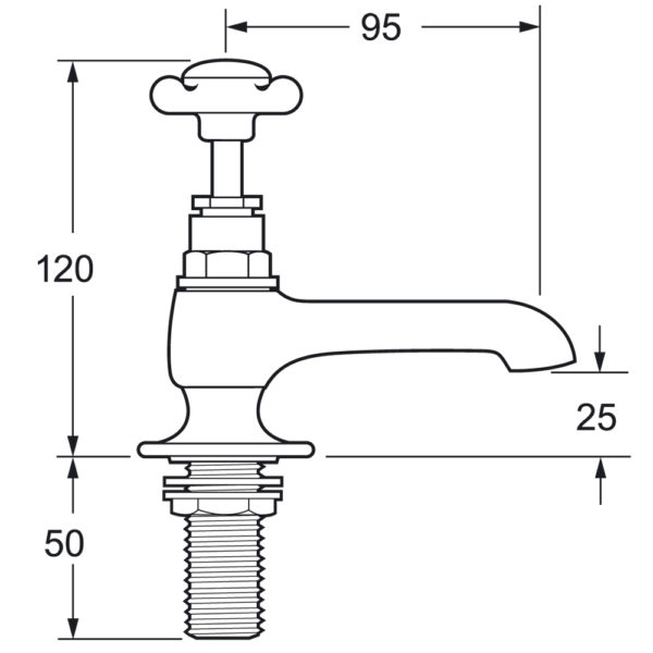 Deva CR19-501 Coronation Edwardian Gold Basin Taps