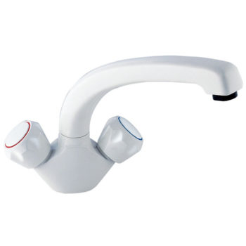 Deva DCP124-005 Profile Contract White Mono Sink Mixer