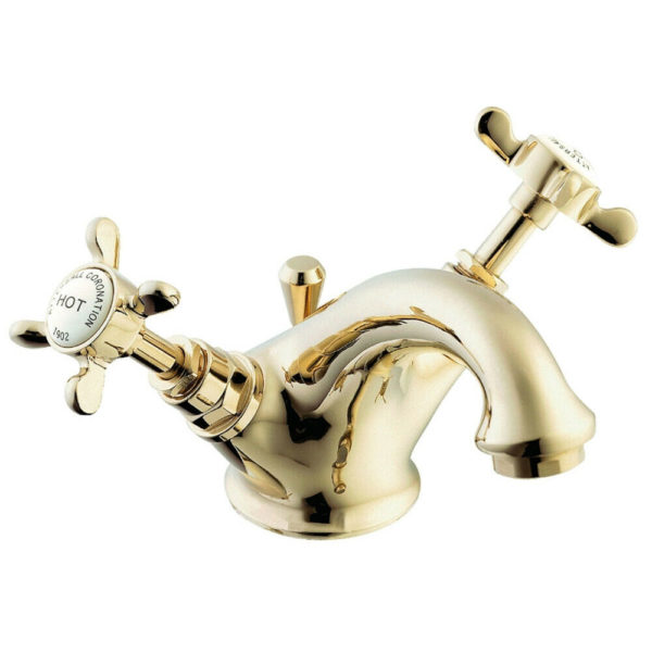 Deva CR24-501 Coronation Gold Mono Basin Mixer c/w Pop Up Waste