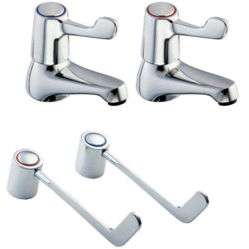 Deva DLV102 6 Inch Lever Action Chrome Bath Taps