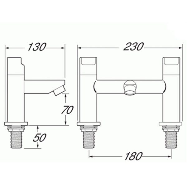 Deva IKO108 Ikon Contemporary Deck Mounted Bath Filler - Image 2