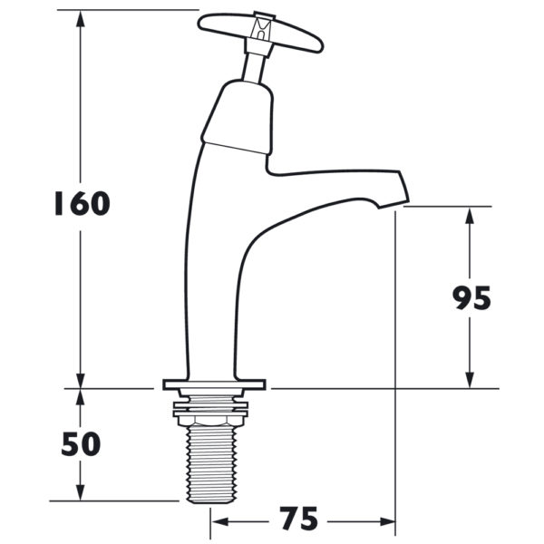 Deva 183X Commercial Cross Handle Sink Taps