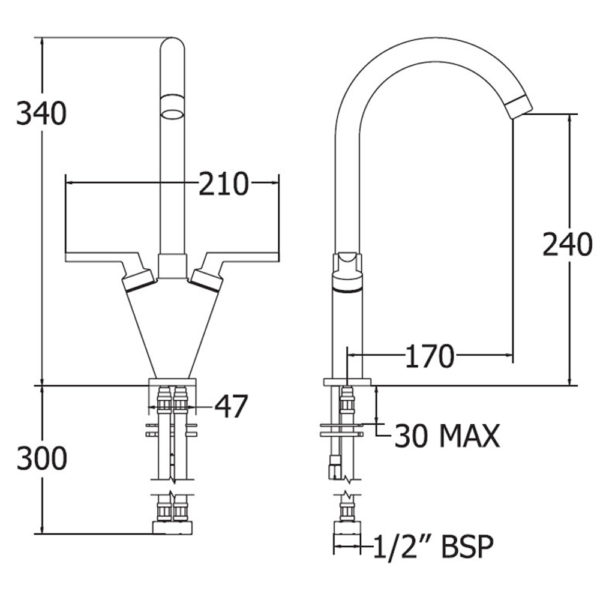 Deva LEV104 Lever Kitchen Sink Mixer Tap - Image 3