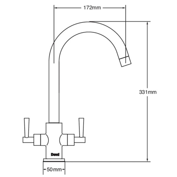 Deva Nelson Mono Kitchen Sink Tap Chrome