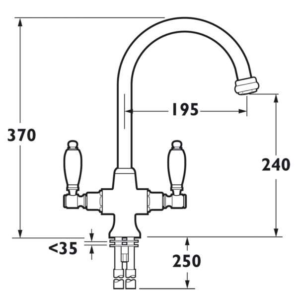 Deva Georgian Bronze Mono Kitchen Sink Tap