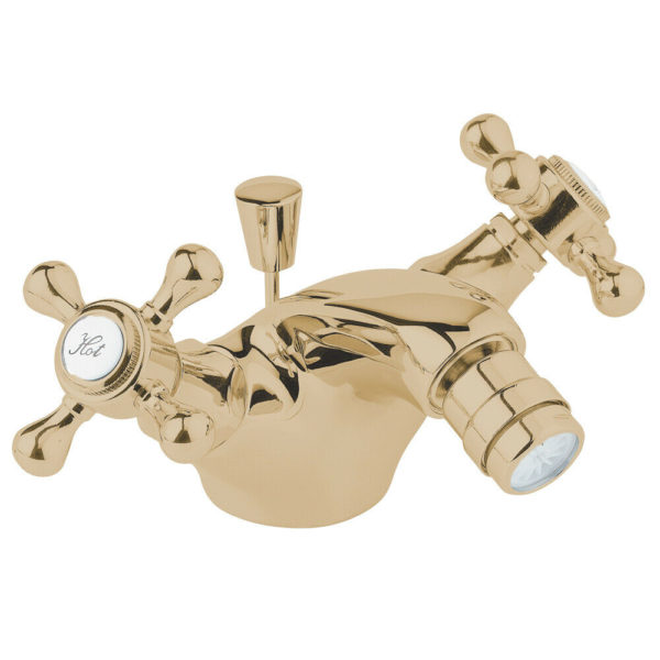 Deva TUD114-501 Tudor Gold Bidet Mixer With Pop Up Waste