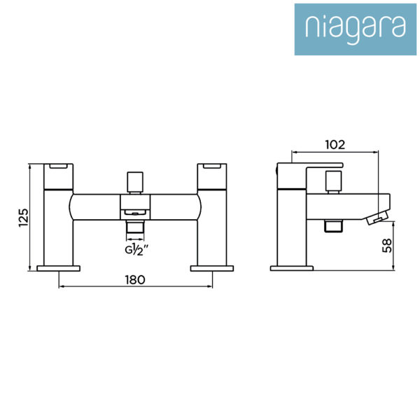 Niagara Camden Bath Shower Mixer - Image 4