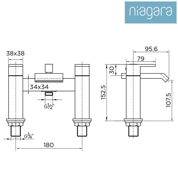 Niagara Elsden Bath Shower Mixer - Image 3