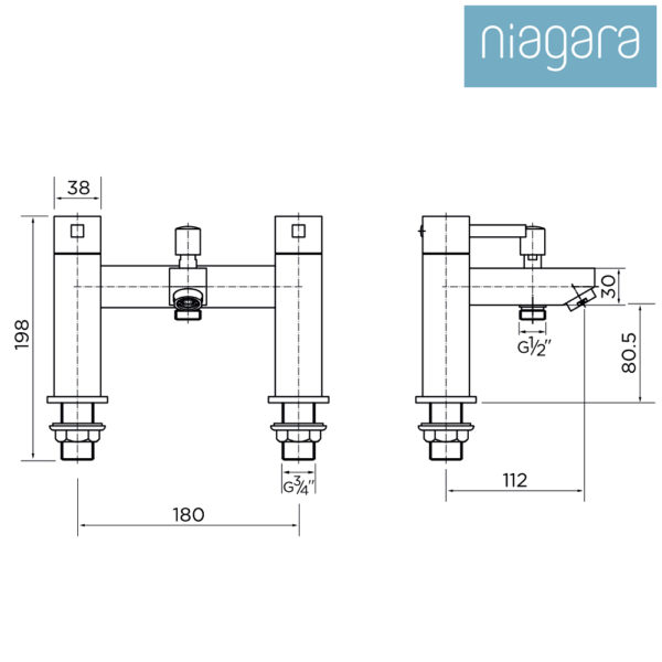 Niagara Finsbury Bath Shower Mixer - Image 3