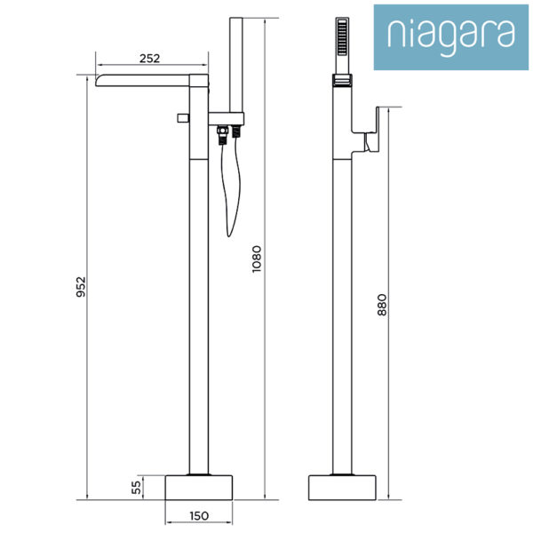 Niagara Soho Freestanding Bath Shower Mixer - Image 3