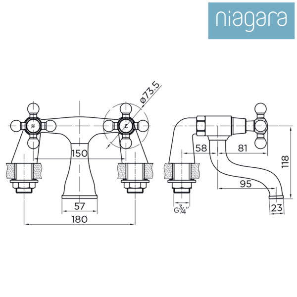 Niagara Kingsbury Bath Filler - Image 3