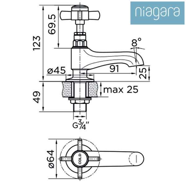Niagara Bayswater Bath Taps - Image 3