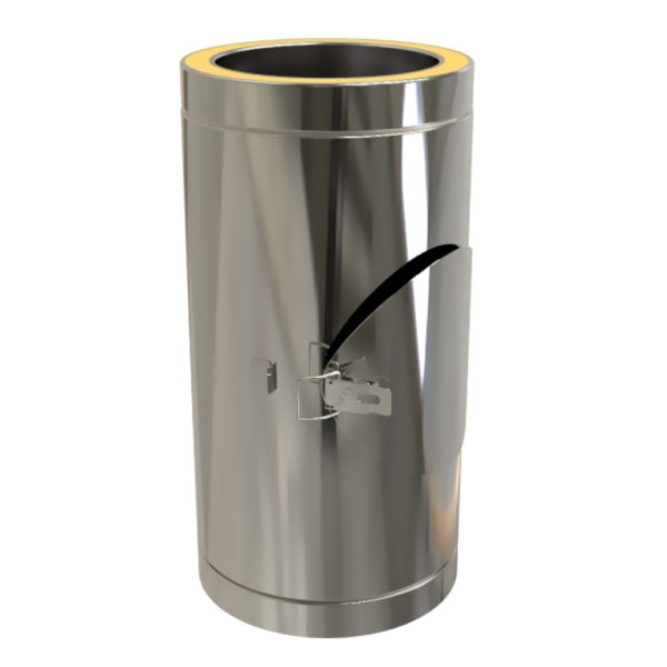 TWPro 125mmTwin Wall Insulated Pipe 500mm (non-condensing) Stainless Steel
