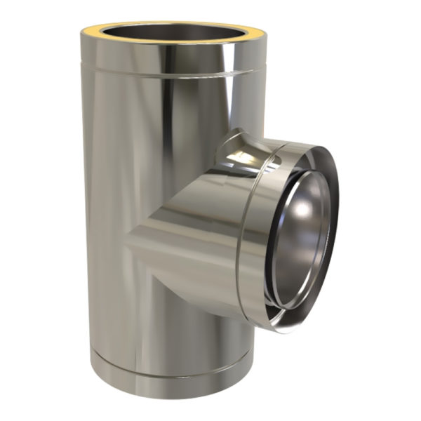 TWPro 125mm Twin Wall Insulated 90 Degree Tee Stainless Steel