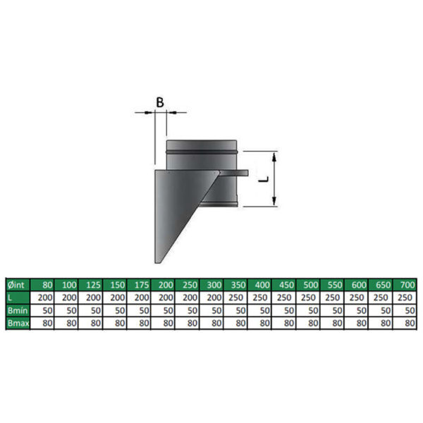 TWPro 125mm Twin Wall Adjustable Base Support Stainless Steel - Image 3