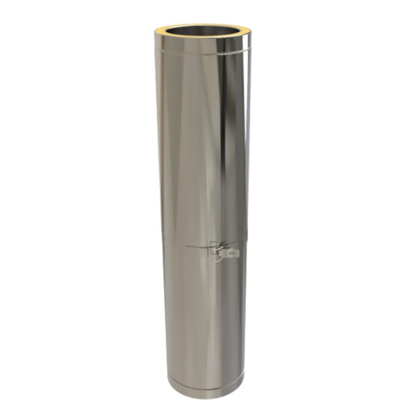 TWPro 150mm Twin Wall Insulated Adjustable Pipe 800-1300mm Stainless Steel