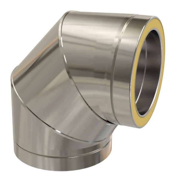 TWPro 150mm Twin Wall Insulated 90 Degree Bend Stainless Steel