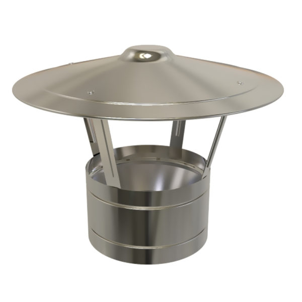 TWPro 150mm Twin Wall Insulated Rain Cap Stainless Steel