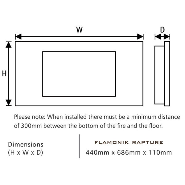 Celsi Flamonik Rapture Wall Mounted Electric Fire - Image 2