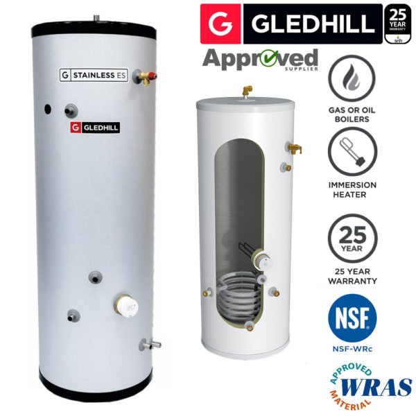 Gledhill ES 150L Indirect Unvented Cylinder Stainless Steel - Image 4