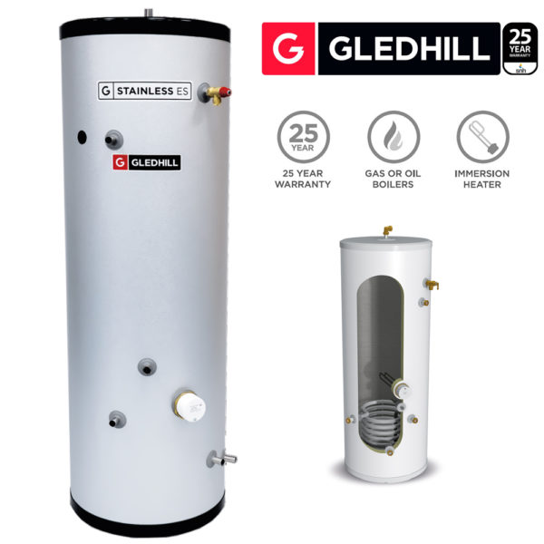 Gledhill ES 300L Indirect Unvented Cylinder Stainless Steel - Image 3