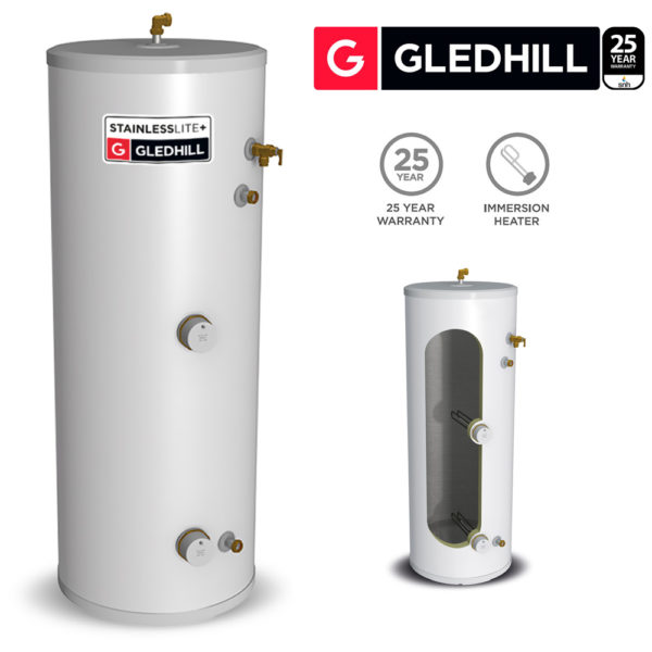 Gledhill Stainless Lite Plus D180 Direct Unvented Cylinder Stainless Steel - Image 3