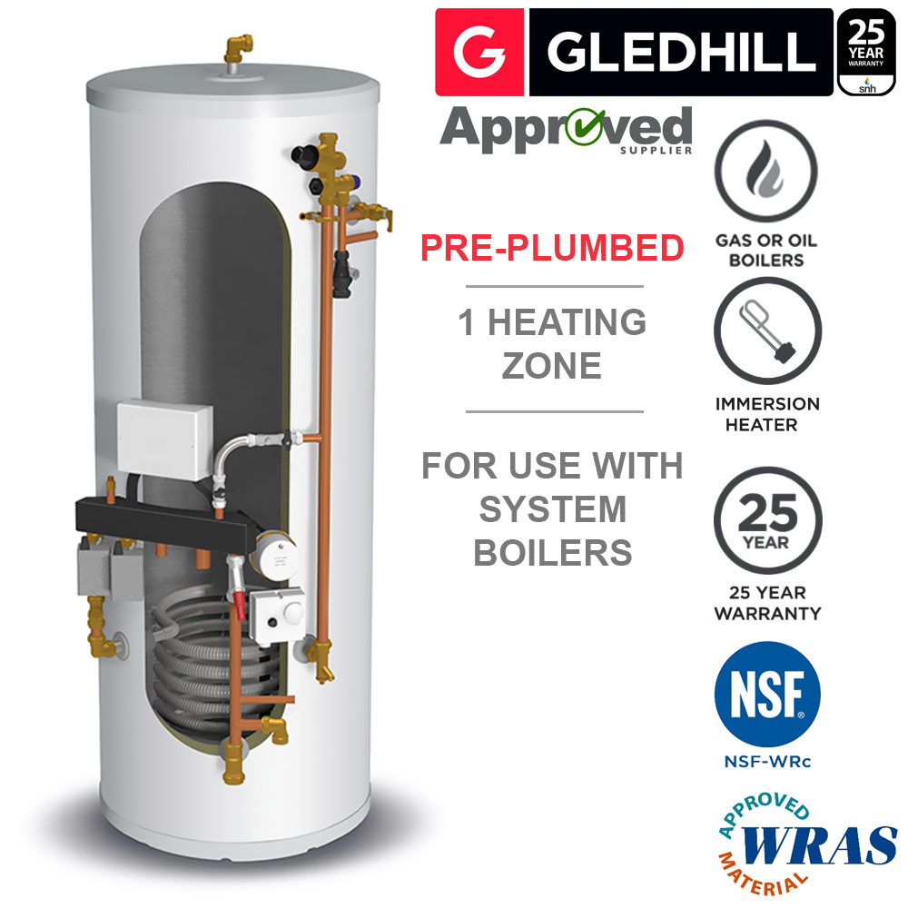 Gledhill Lite Pre-Plumbed IND120 Cylinder £817.20 - PROIN120PPSR