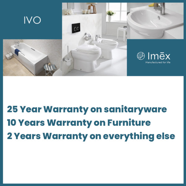 Imex Ivo 360mm Wall Basin 2 Tap Hole - Image 3