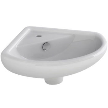 Imex 310mm Corner Wall Basin 1 Tap Hole