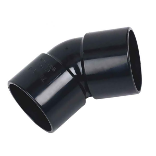 Davant 50mm Black Solvent Weld Obtuse Bend 45