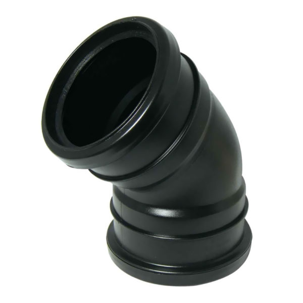 Davant 110mm Black Double Socket Bend 135 Degree