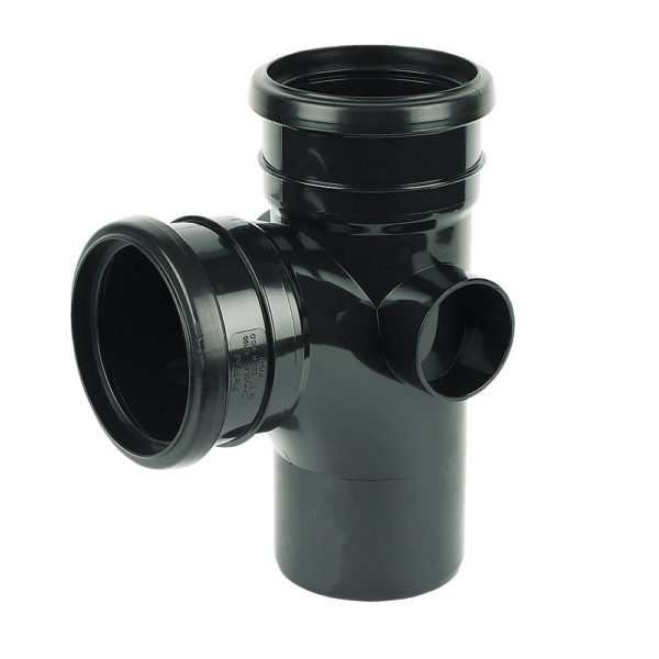 Davant 110mm Black Double Socket Branch With Boss 92 Degree